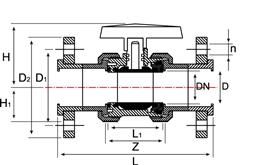 U Pvc Küresel Asit Vanası Çift Taraf Flanş Bağlantılı Teflon ve Viton contalı 256x256