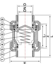U Pvc Çift Taraf İçten Dişli Yaylı Çekvalfler 256x256
