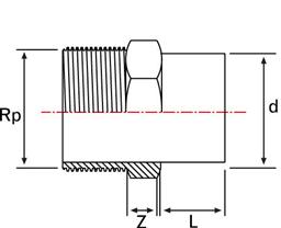Dıştan Dişli Dıştan Yapıştırma Adaptör 256x256